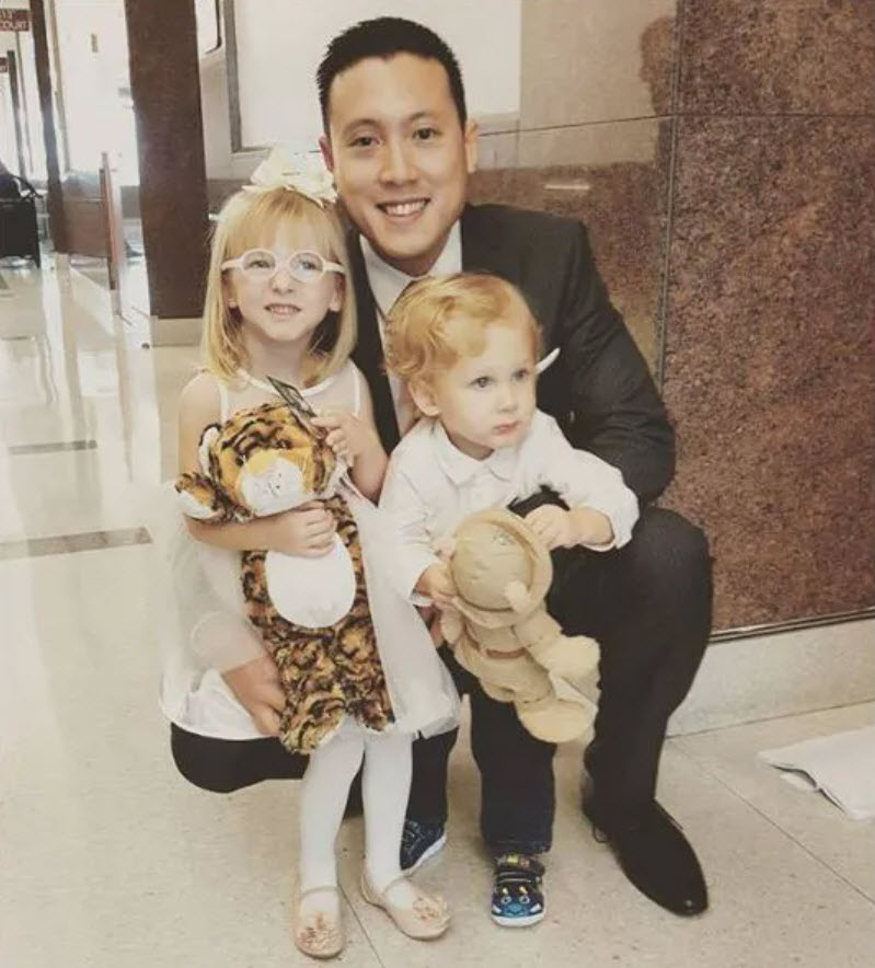 photo of attorney Dan-Phi V. Nguyen with children for whom he advocated